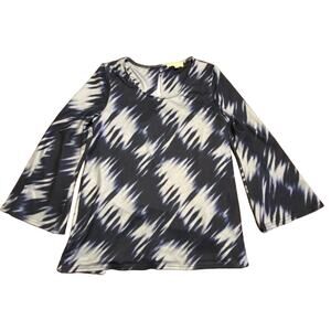 Suzanne Betro Weekend Women’s Blue Bell Sleeve Layered Tunic Size Large